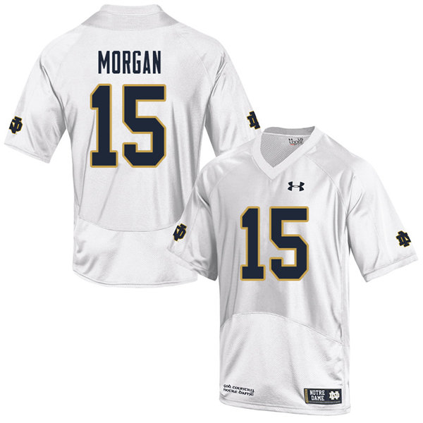 Men #15 D.J. Morgan Notre Dame Fighting Irish College Football Jerseys Sale-White